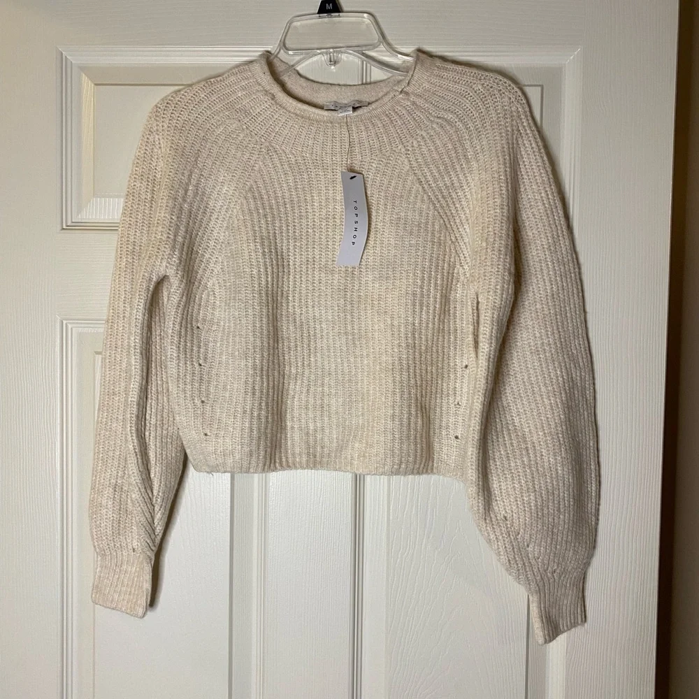 NWT TopShop Long Sleeve Cropped Women’s Sweater